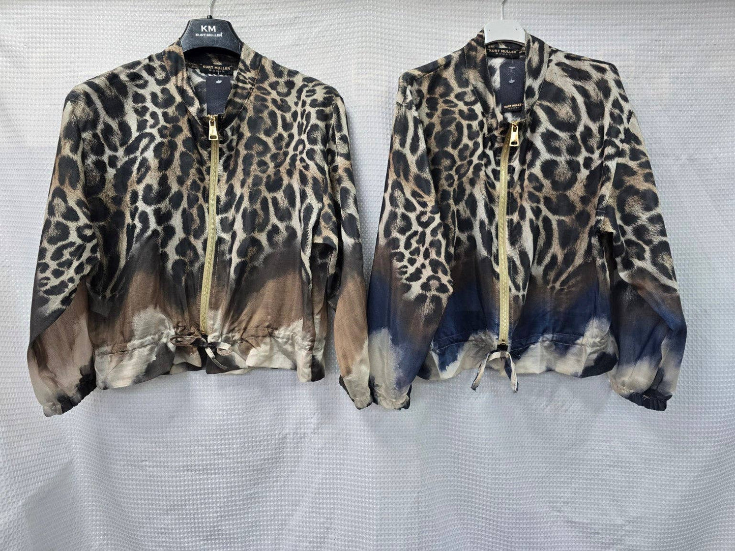 Leopard Lightweight Bomber Jacket: Brown