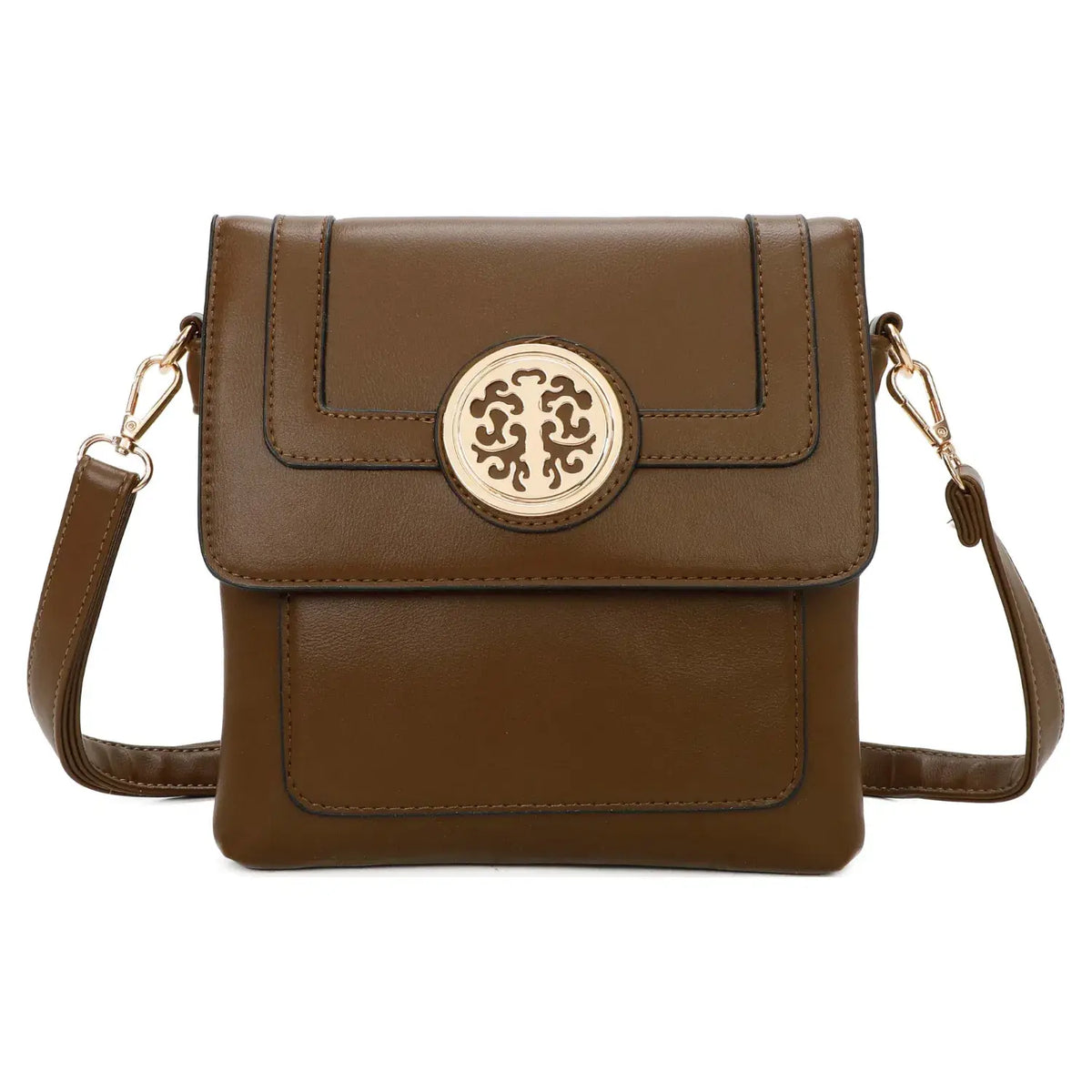 Small 3 Compartment Cross Body Bag Shoulder Bag- S9127: Pink