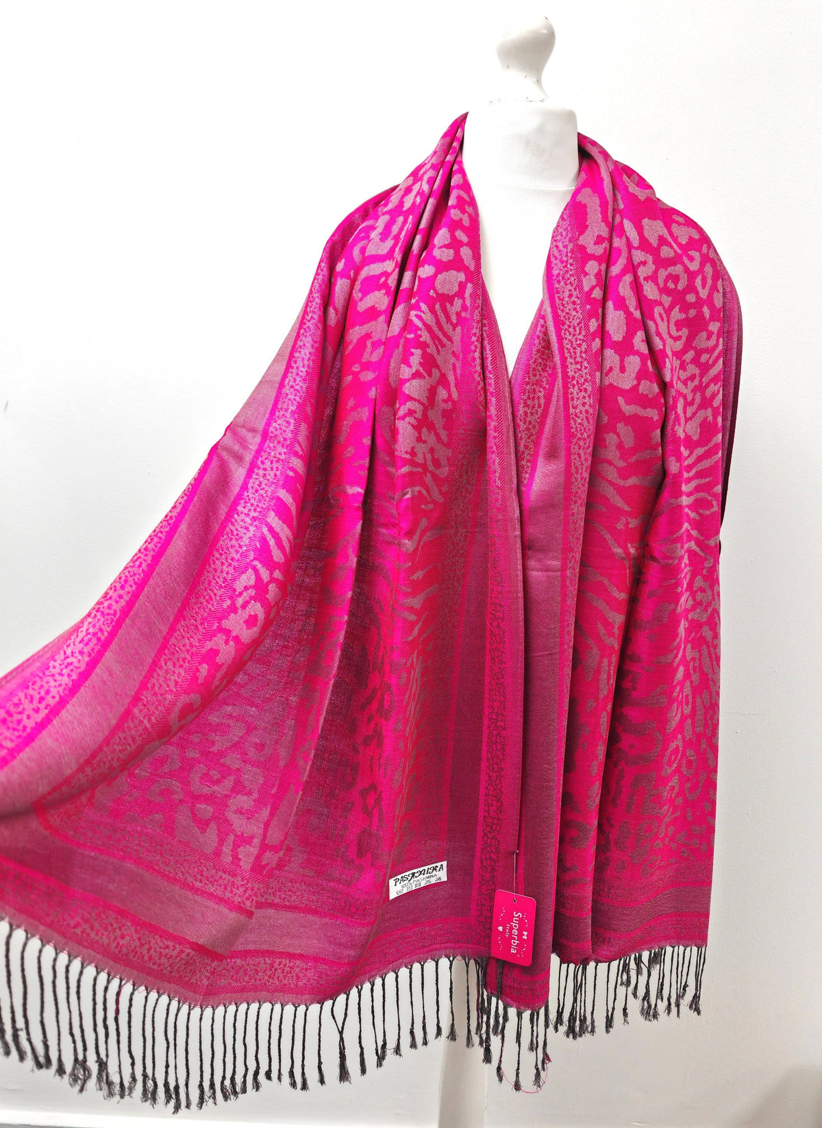 Super Soft Pashmina Scarf Shawl Wrap-2503 Animal Print: Emerald