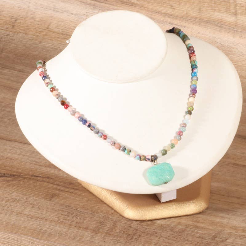 Geometric Colorful Amazonite Necklace