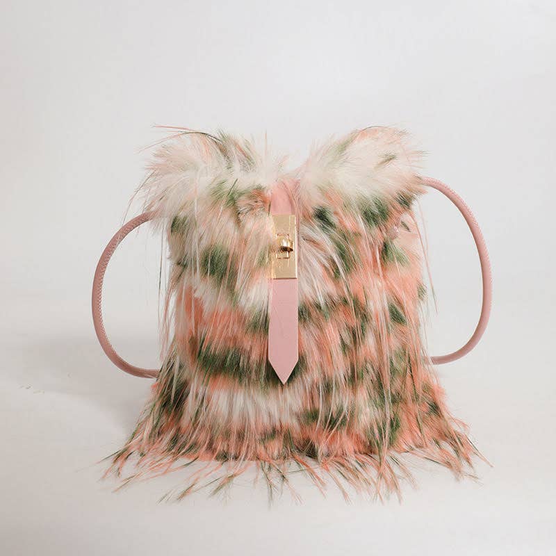 Soft Faux Fur Mobile Bag Essential Bag: Black