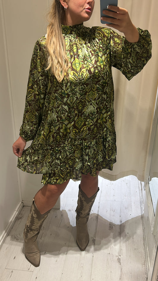 High Neck Gold Detail Dress