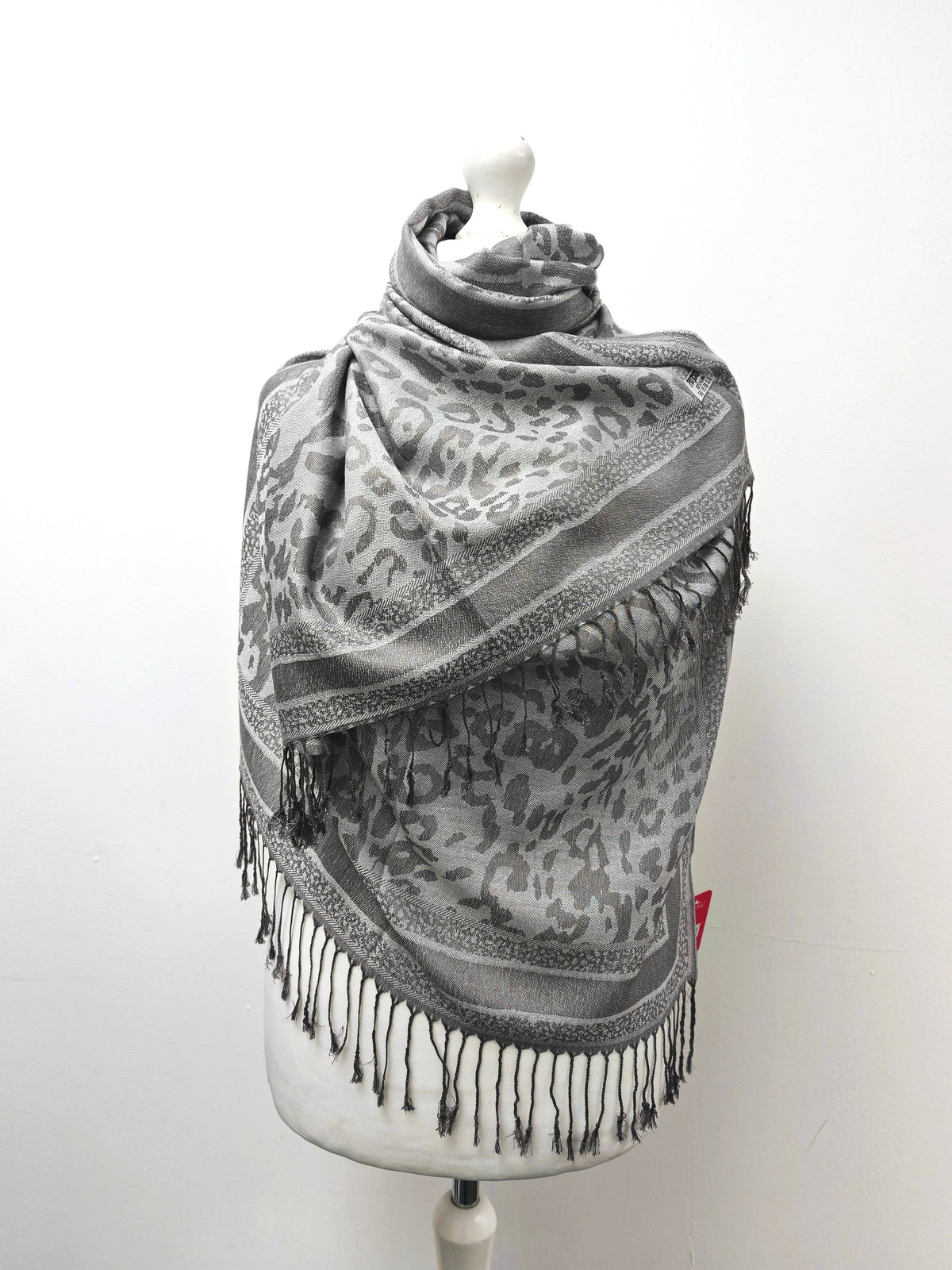Super Soft Pashmina Scarf Shawl Wrap-2503 Animal Print: Duck egg