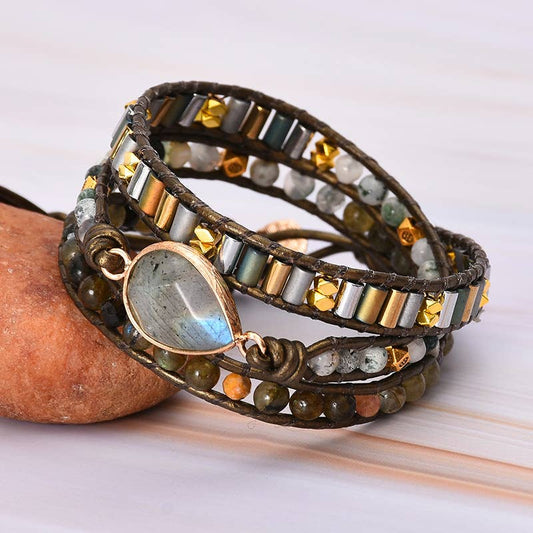 Boho Ethnic Agate Handmade Multi-layered Wrap Bracelet