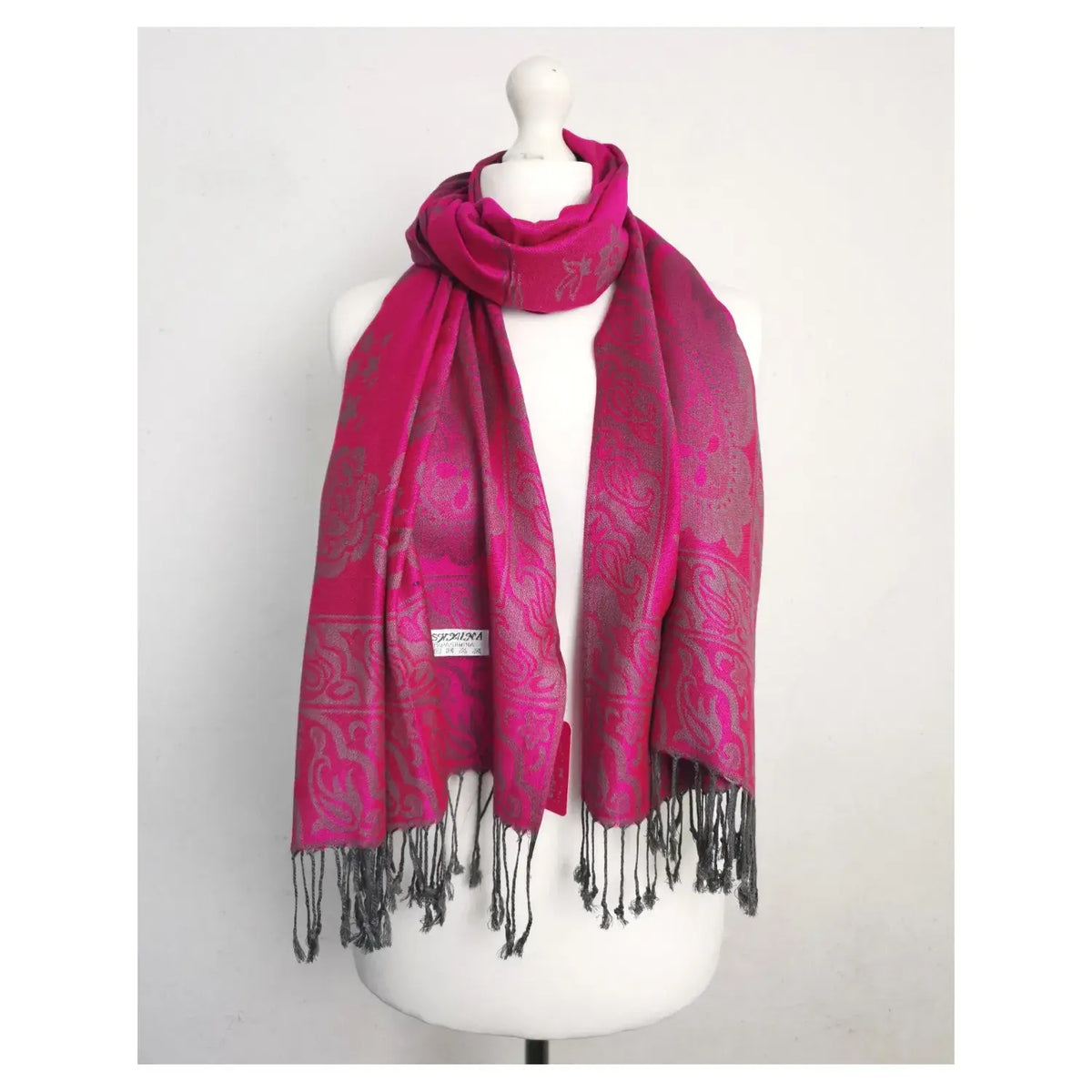 Super Soft Pashmina Scarf Shawl Wrap-C48247: Hot Pink