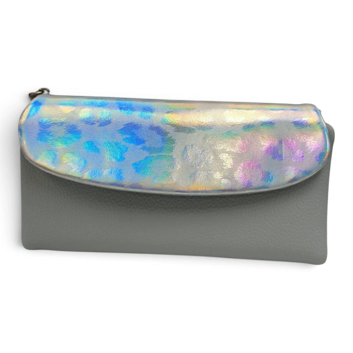 Soft Pu Metallic Leopard Print Long Purse Clutch + Gift Box: Apricot
