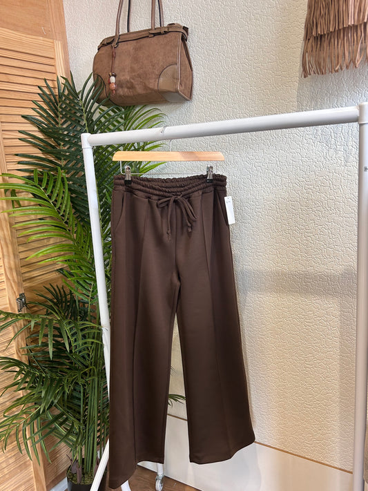 Chocolate Front Seem Wide Trouser