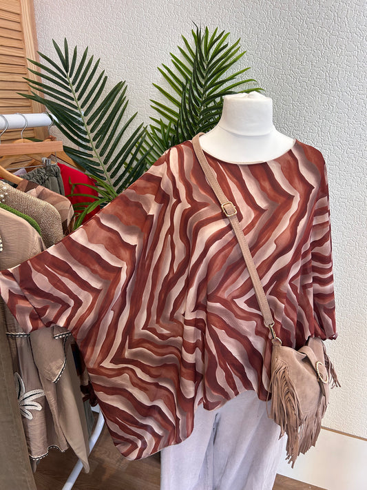 Batwing Print Blouse