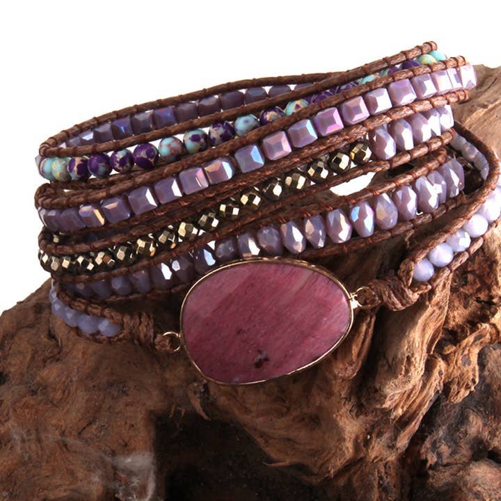 Natural Stone Drop-shaped Multi-layer Wrap Bracelet: Amazon