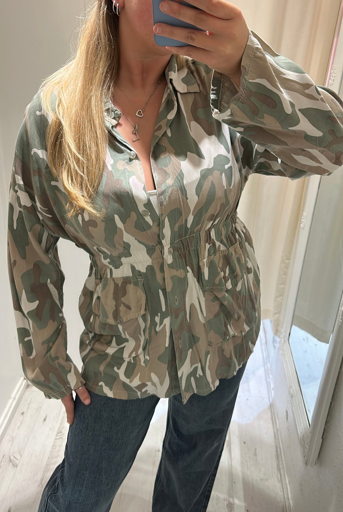 Elasticated Waist Camo Shirt