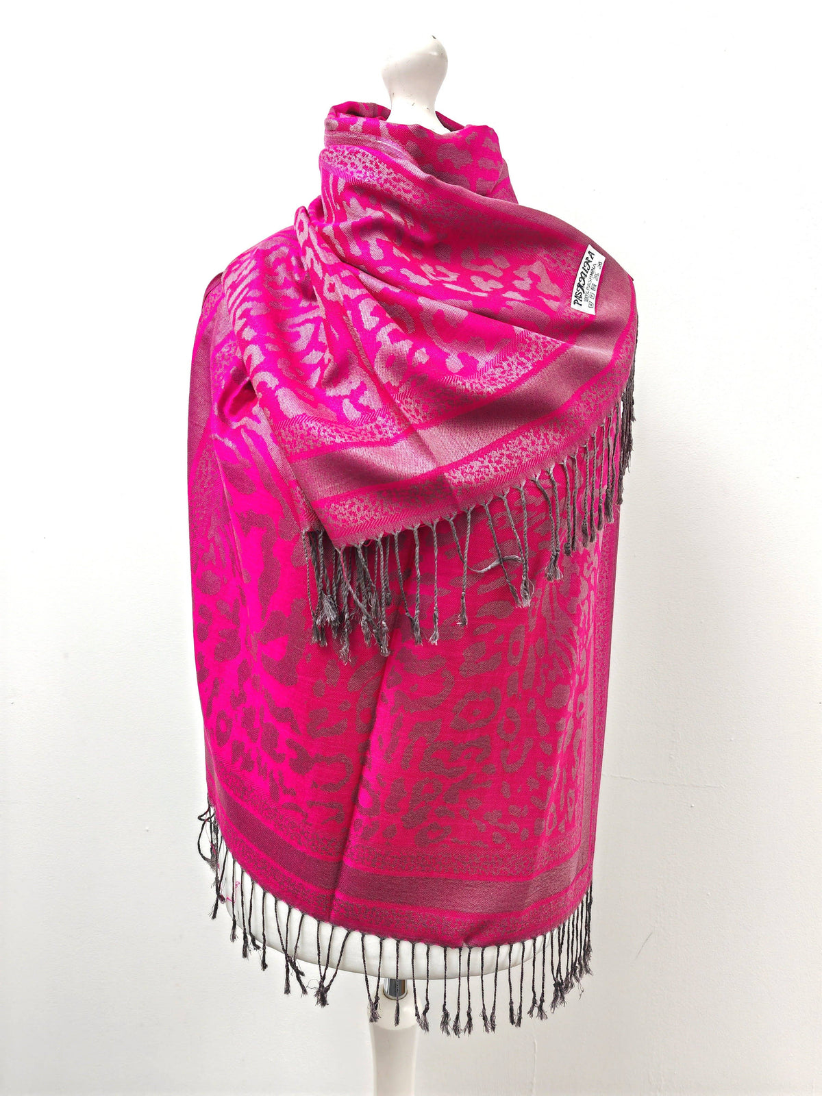 Super Soft Pashmina Scarf Shawl Wrap-2503 Animal Print: Duck egg