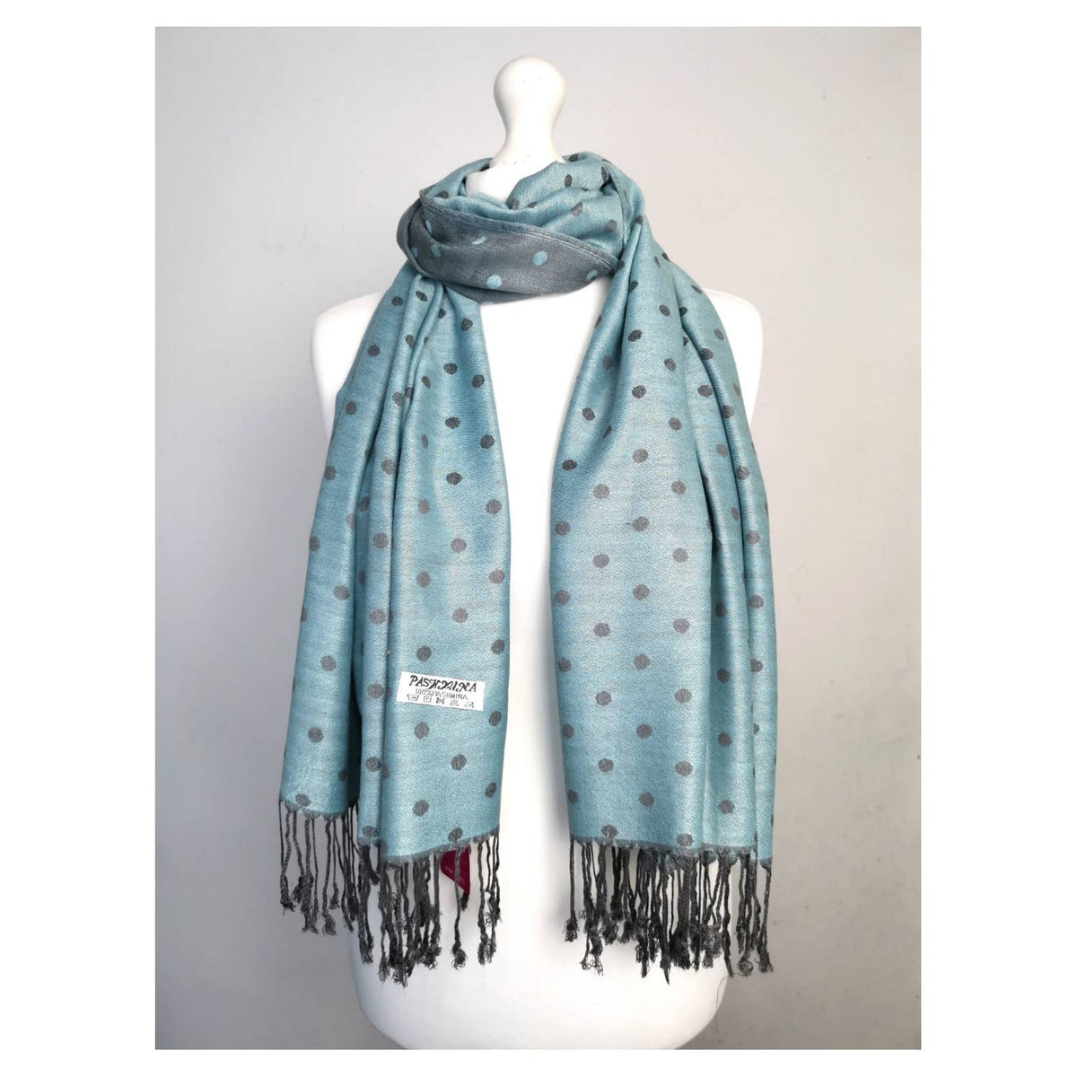 Super Soft Reversible Pashmina scarf /Shawl - C48-1 Dots: L.pink