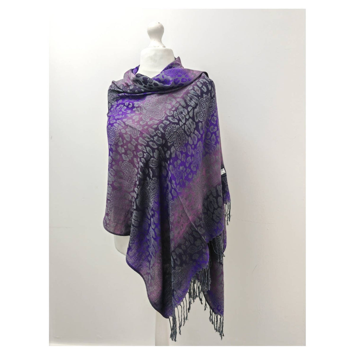 Super Soft Reversible Pashmina C48-2 Leopard: Orange-taupe