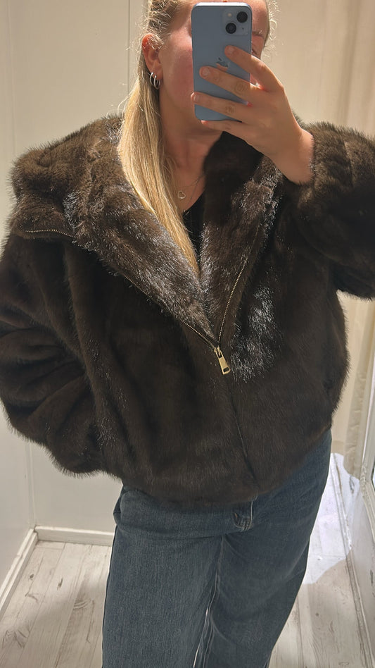 Zip up Fur Coat