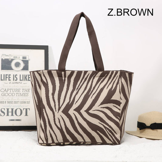 Brown Zebra Print Shopper Bag
