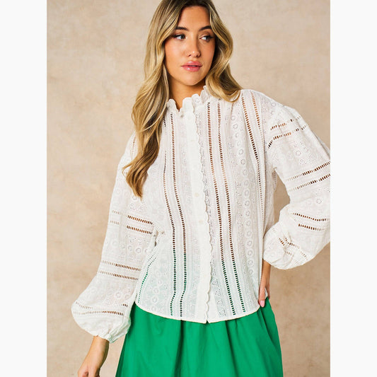 EMBROIDERED WHITE COTTON SHIRT