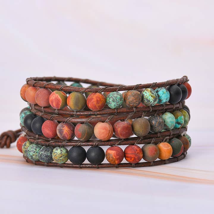 Brushed Handwoven Leather Bracelet