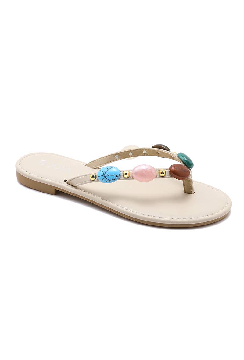 Multicolored beaded slide SS-290: Camel