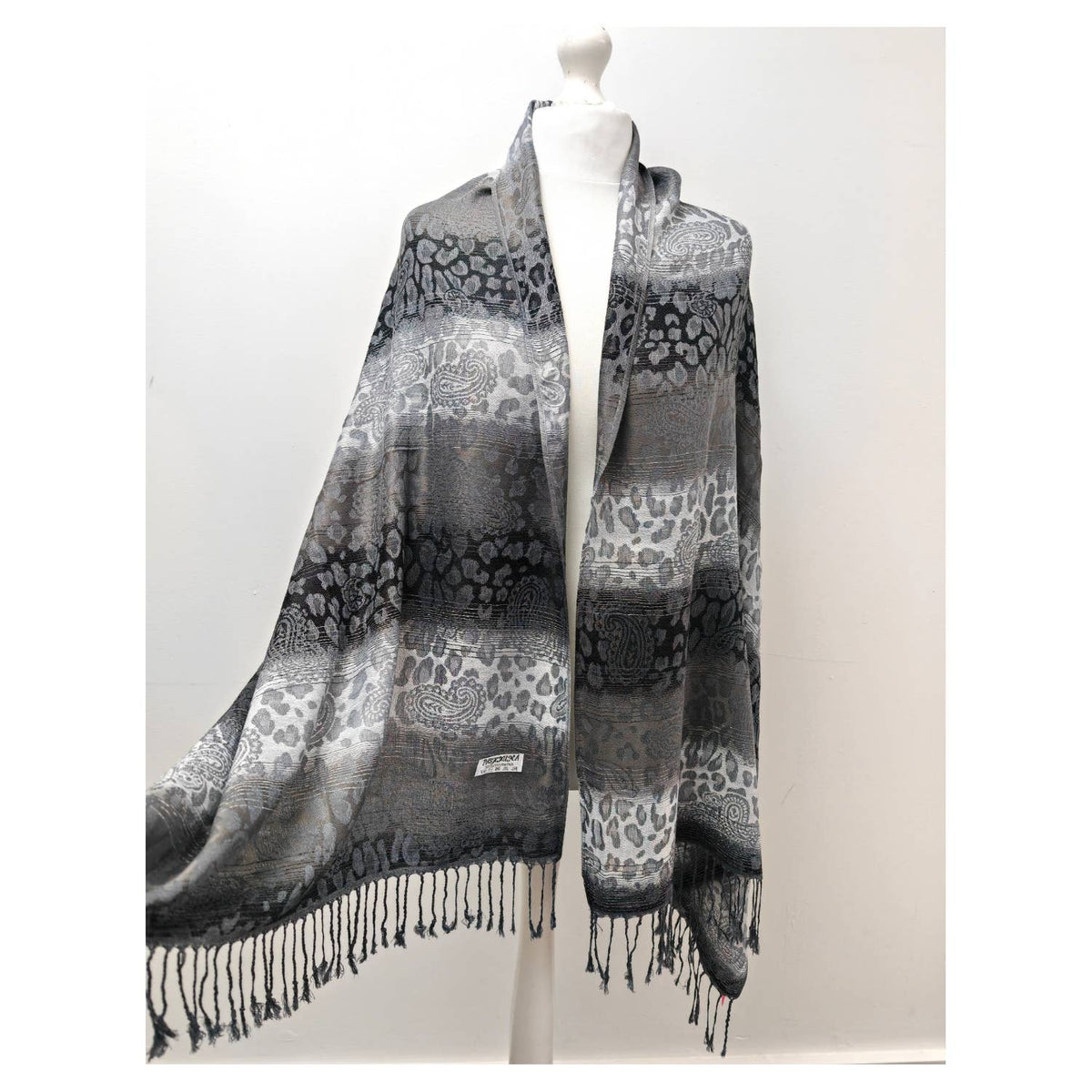 Super Soft Reversible Pashmina C48-2 Leopard: Orange-taupe