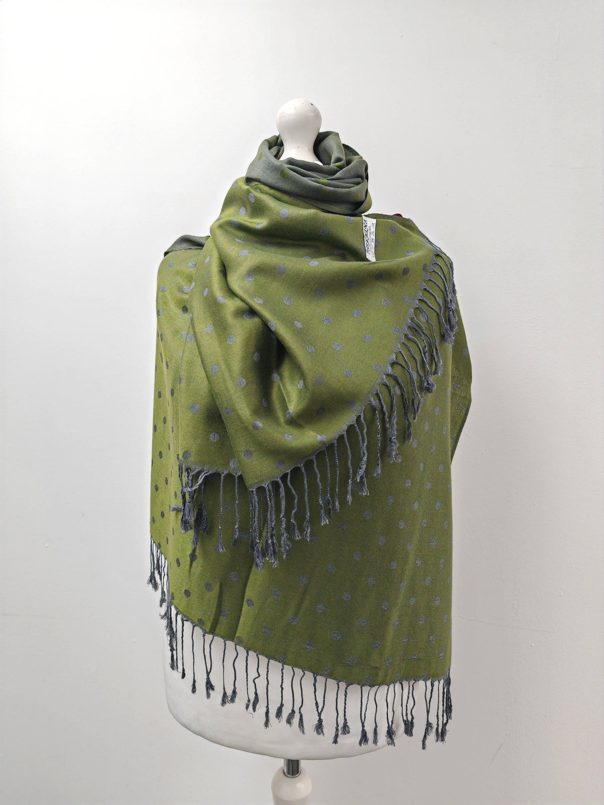 Super Soft Reversible Pashmina scarf /Shawl - C48-1 Dots: L.pink