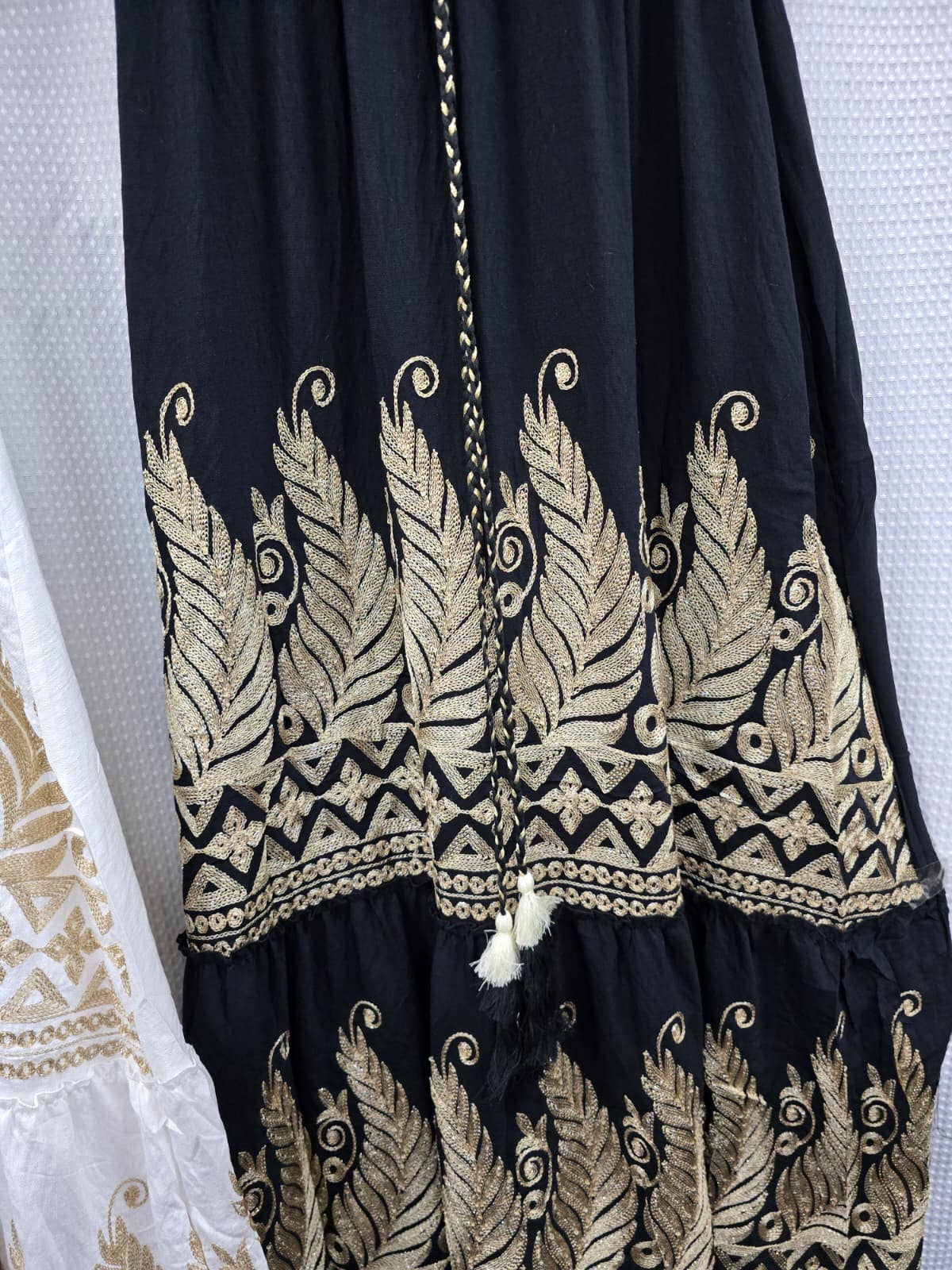 Cotton Paisley Print Maxi Dress: White