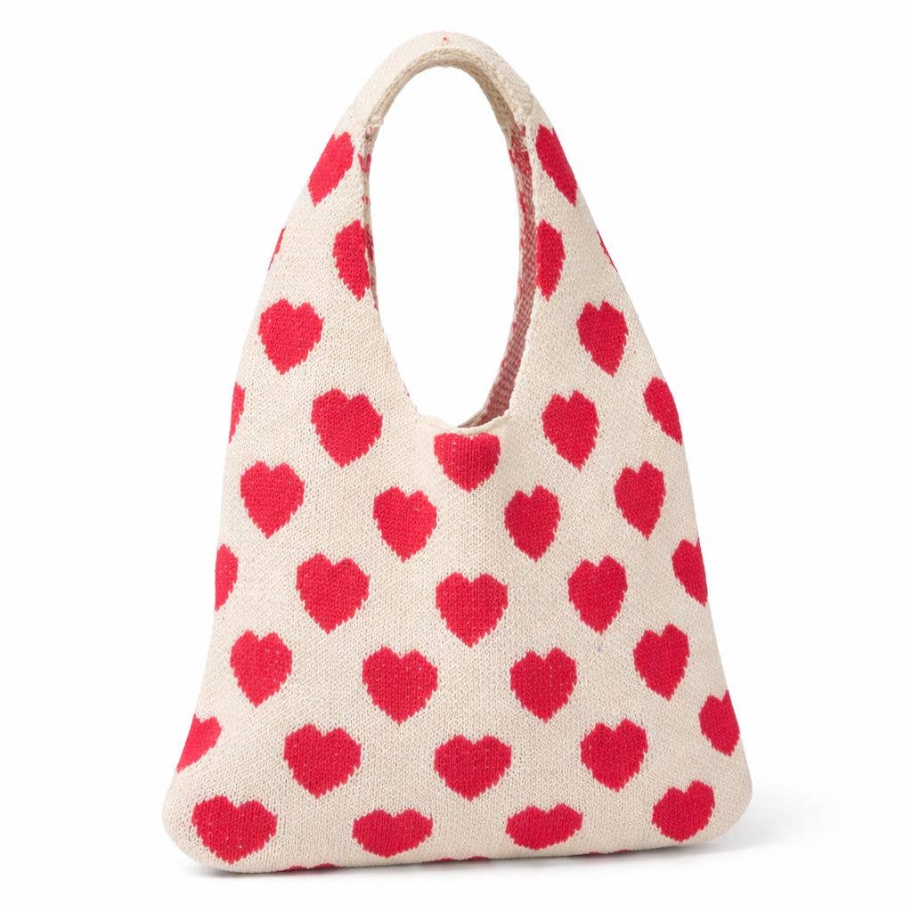 CREAM/RED SLOUCH TOTE BAG