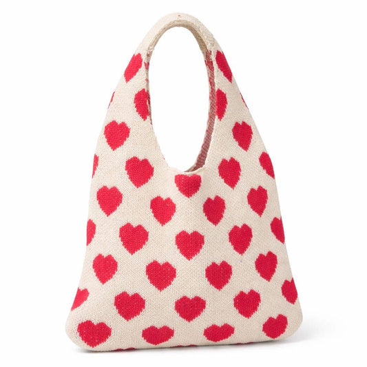 CREAM/RED SLOUCH TOTE BAG