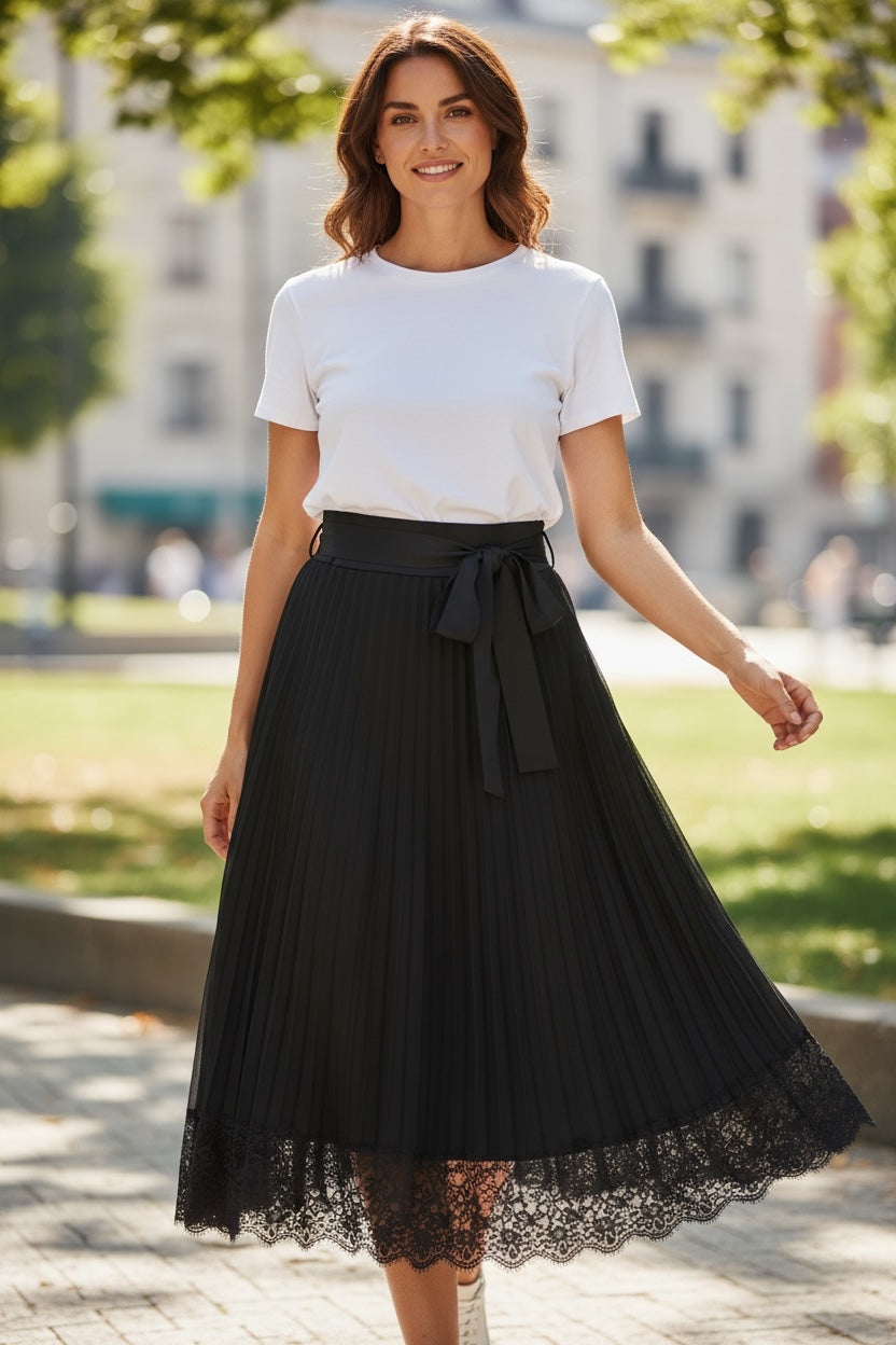 Black Pleat Skirt