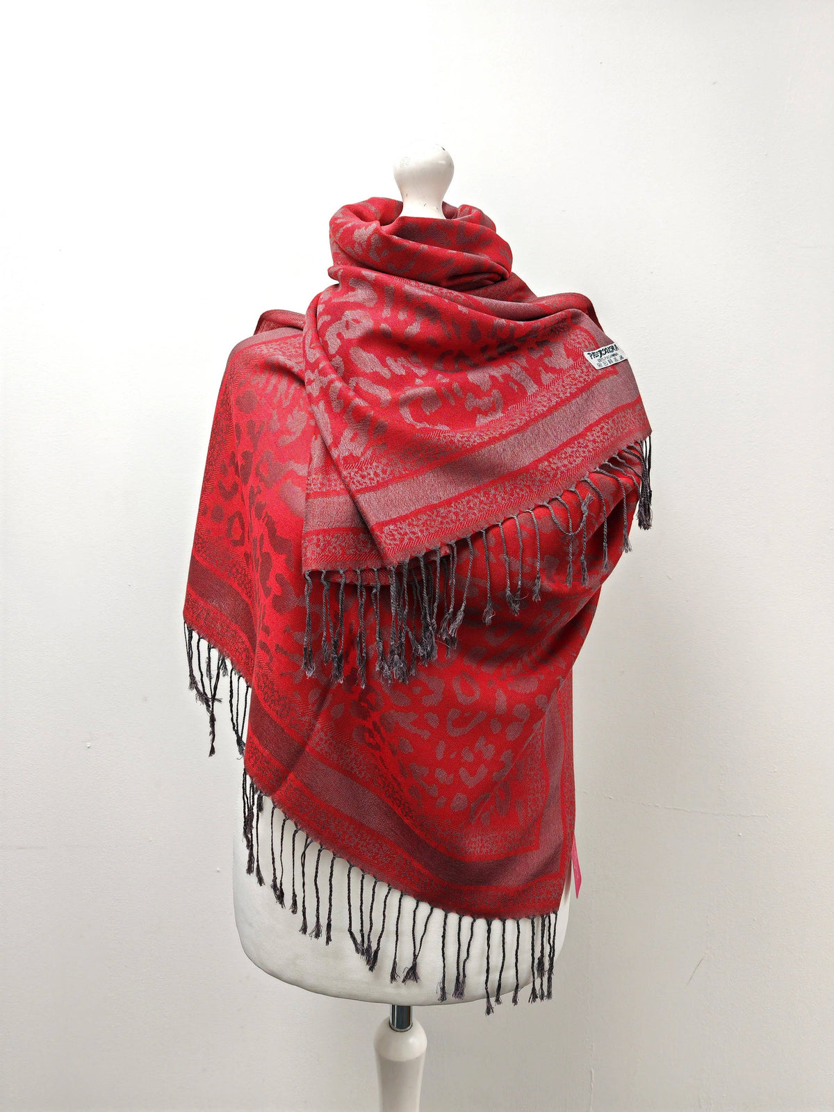 Super Soft Pashmina Scarf Shawl Wrap-2503 Animal Print: Duck egg