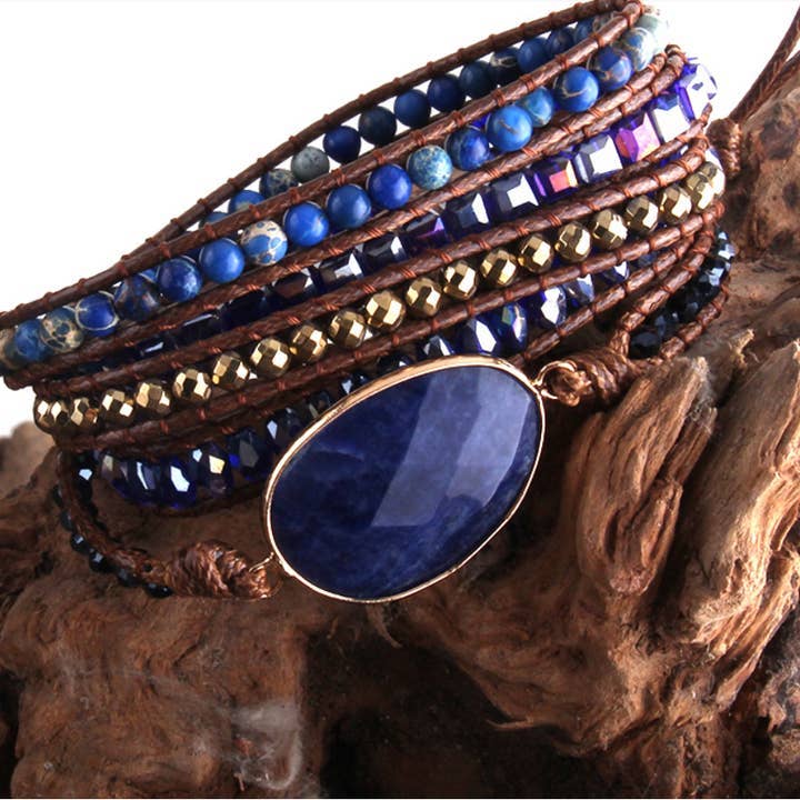 Natural Stone Drop-shaped Multi-layer Wrap Bracelet: Amazon