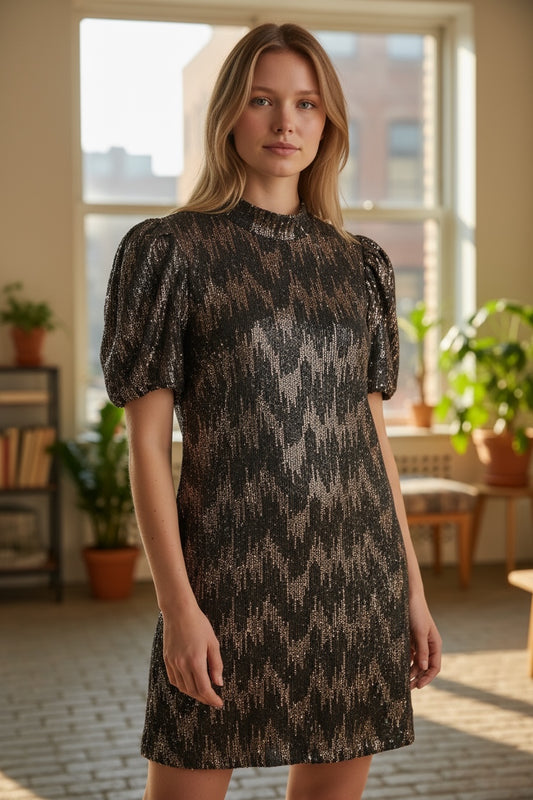Bronze Patterned Dress