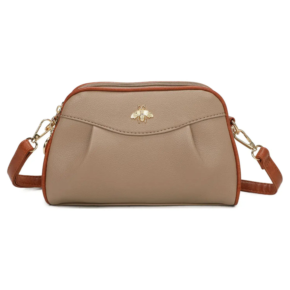 Double Zipper Bee Shoulder Bag Cross Body Bag - 9325: Teal
