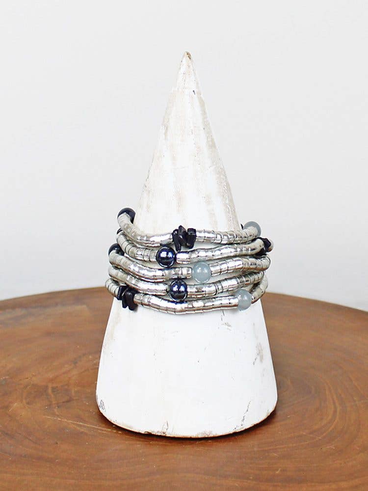 KH6602S SET OF 5 SNAKE BRACELETS WITH BEADS