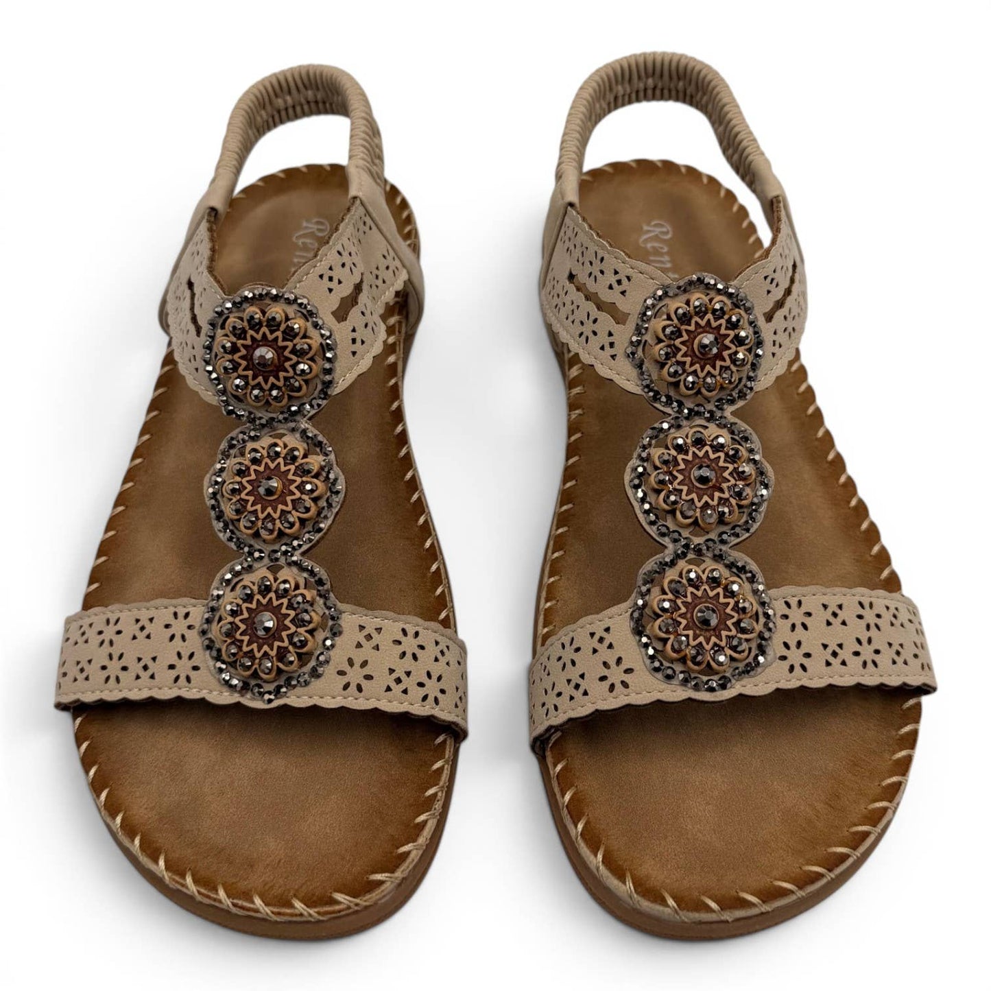 Women's Cutout Bohemian Flat Sandals RT268-5: White