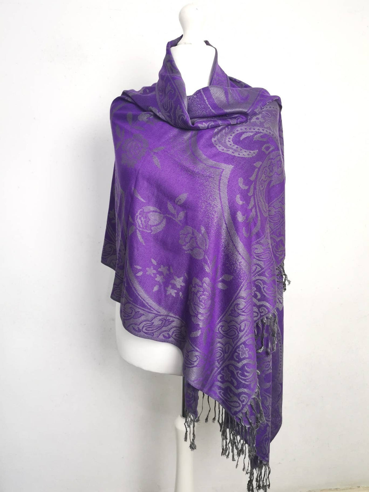 Super Soft Pashmina Scarf Shawl Wrap-C48247: Hot Pink
