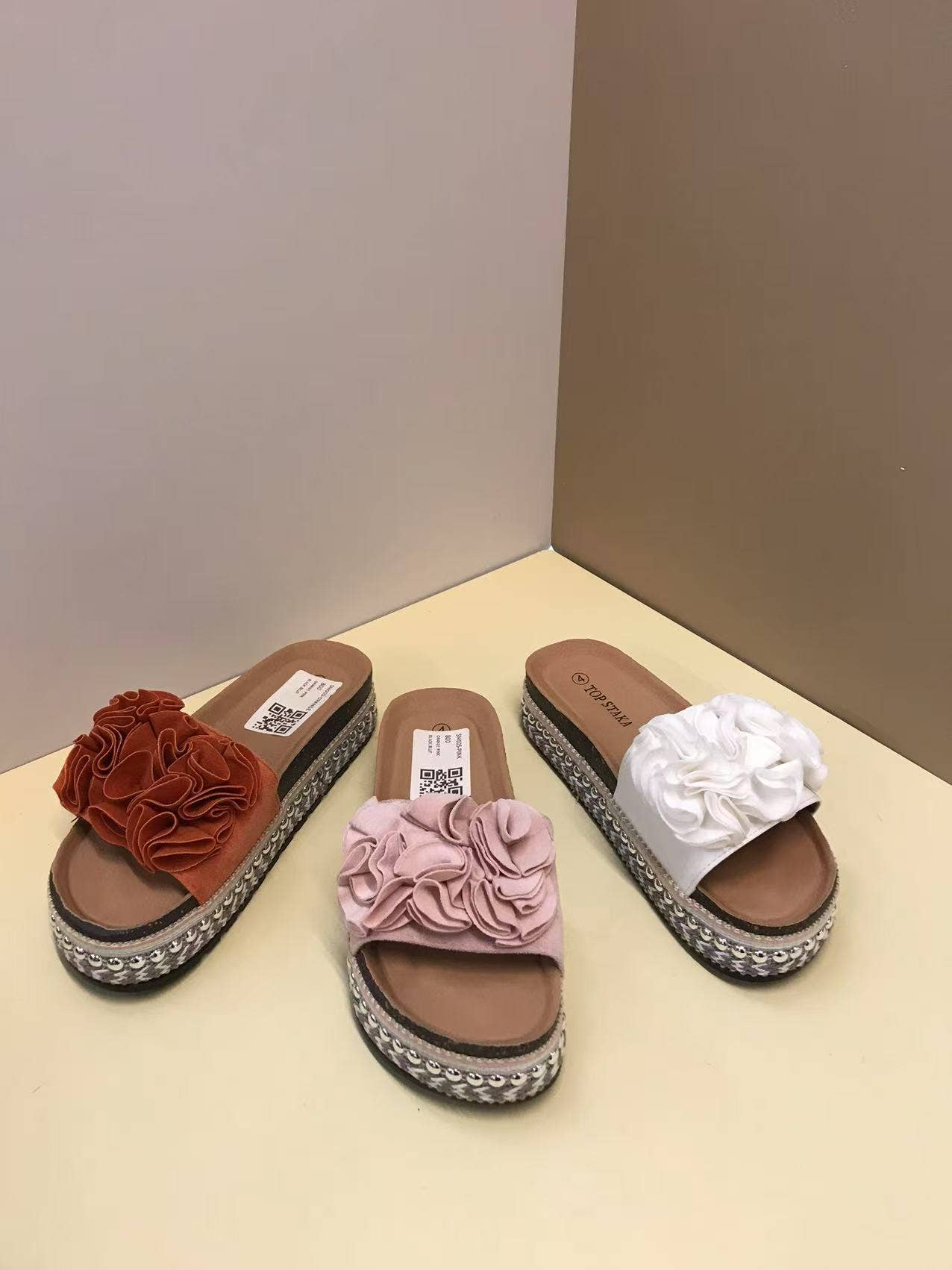 SM005 Women's Slip-On Open Toe Espadrille Slide : White