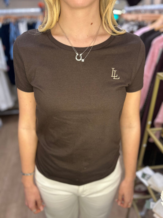 Brown Stretch Cotton T Shirt
