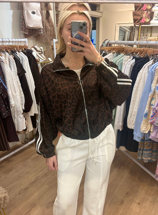 LEOPARD STRIPE DETAIL JACKET