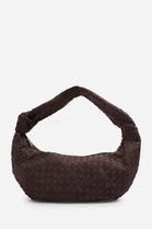 CHOCOLATE WOVEN KNOT DETAIL SHOULDER BAG