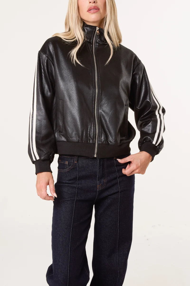 Black Soft Touch Faux Leather Jacket