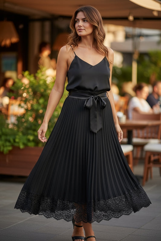 Black Pleat Skirt