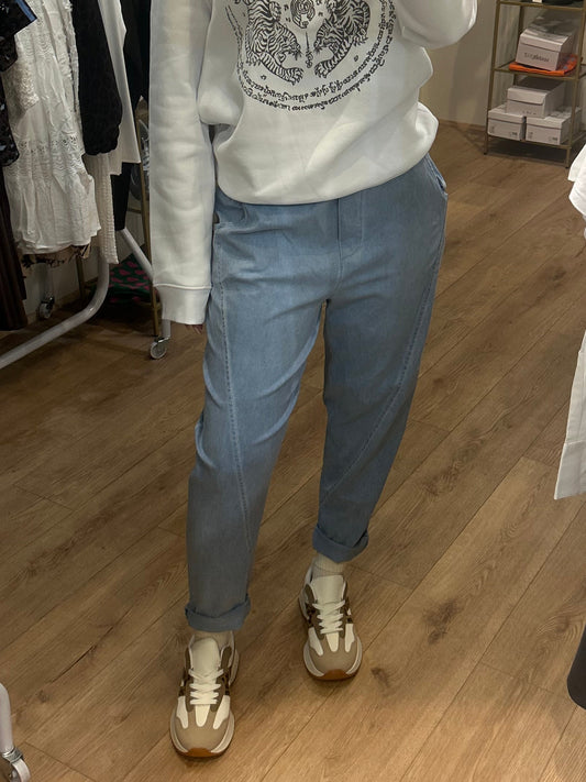 BLUE STRETCH TAILORED TROUSER