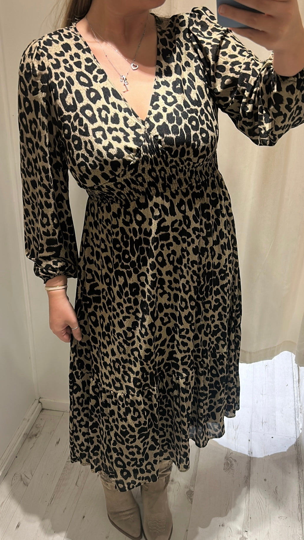 Leopard Print Midi Dress