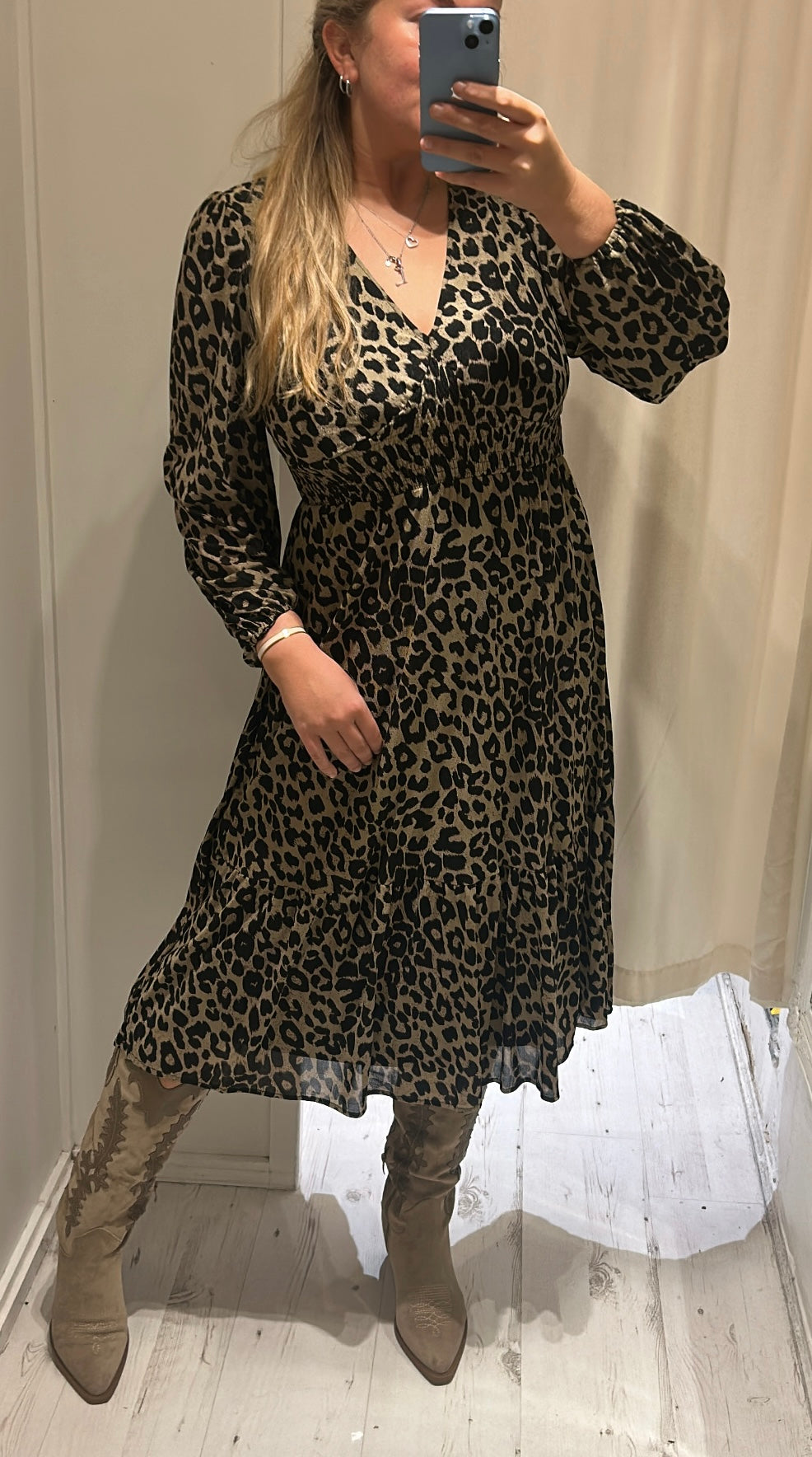 Leopard Print Midi Dress