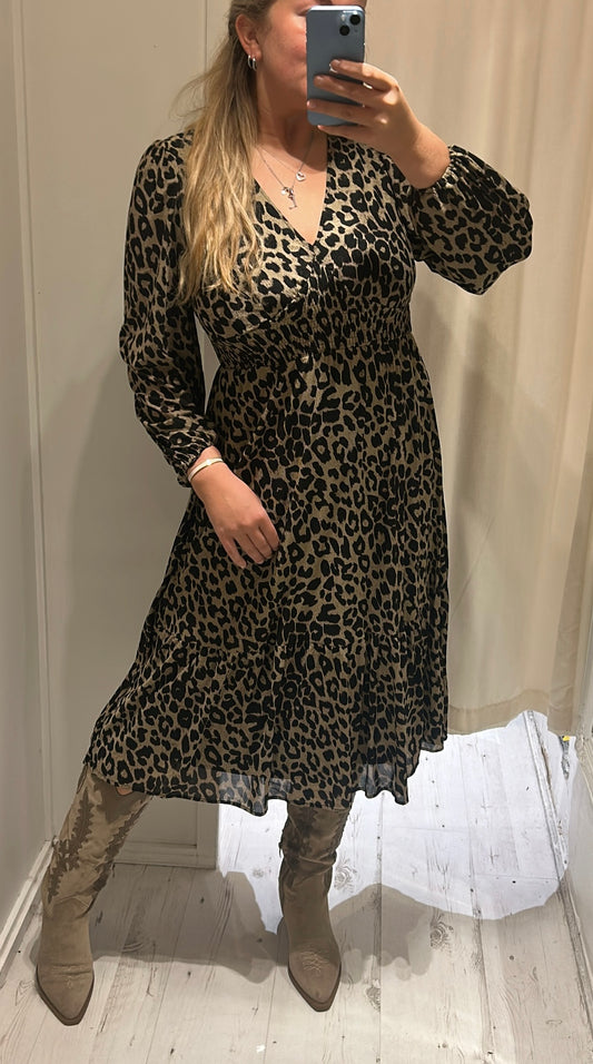 Leopard Print Midi Dress