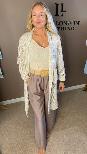 NATURAL LONG  CARDIGAN