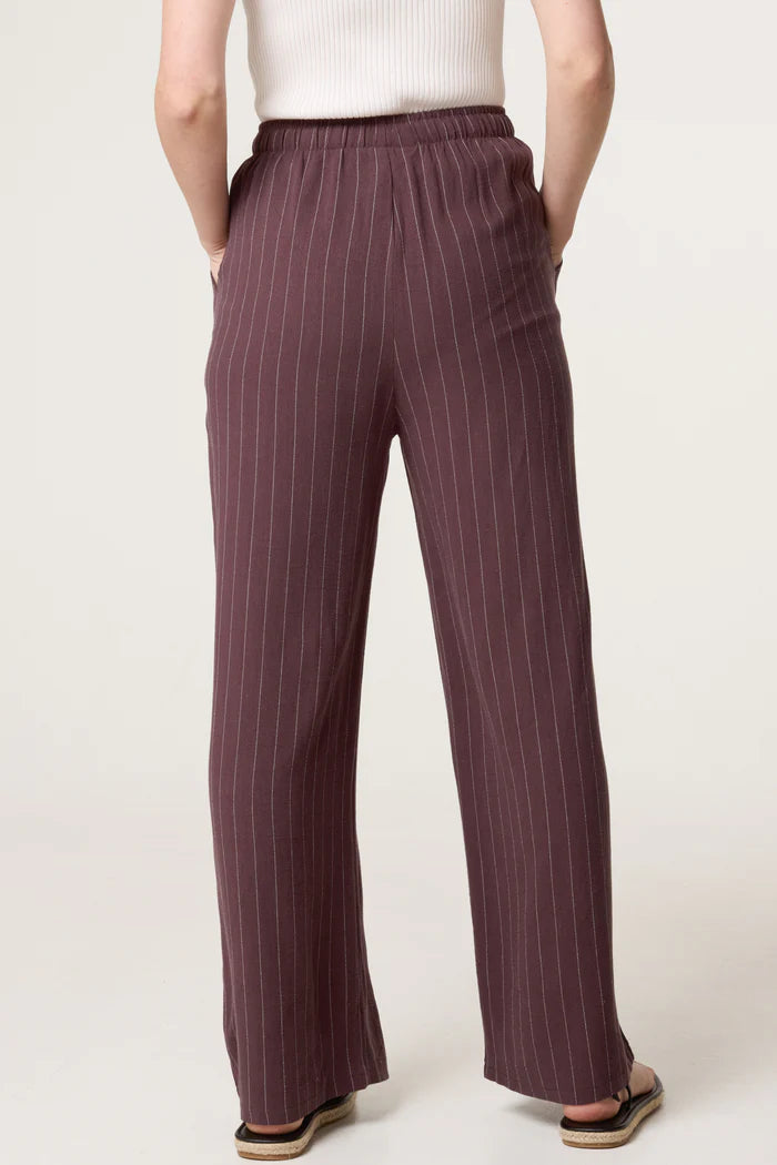 CHOCOLATE PIN STRIPED TROUSERS