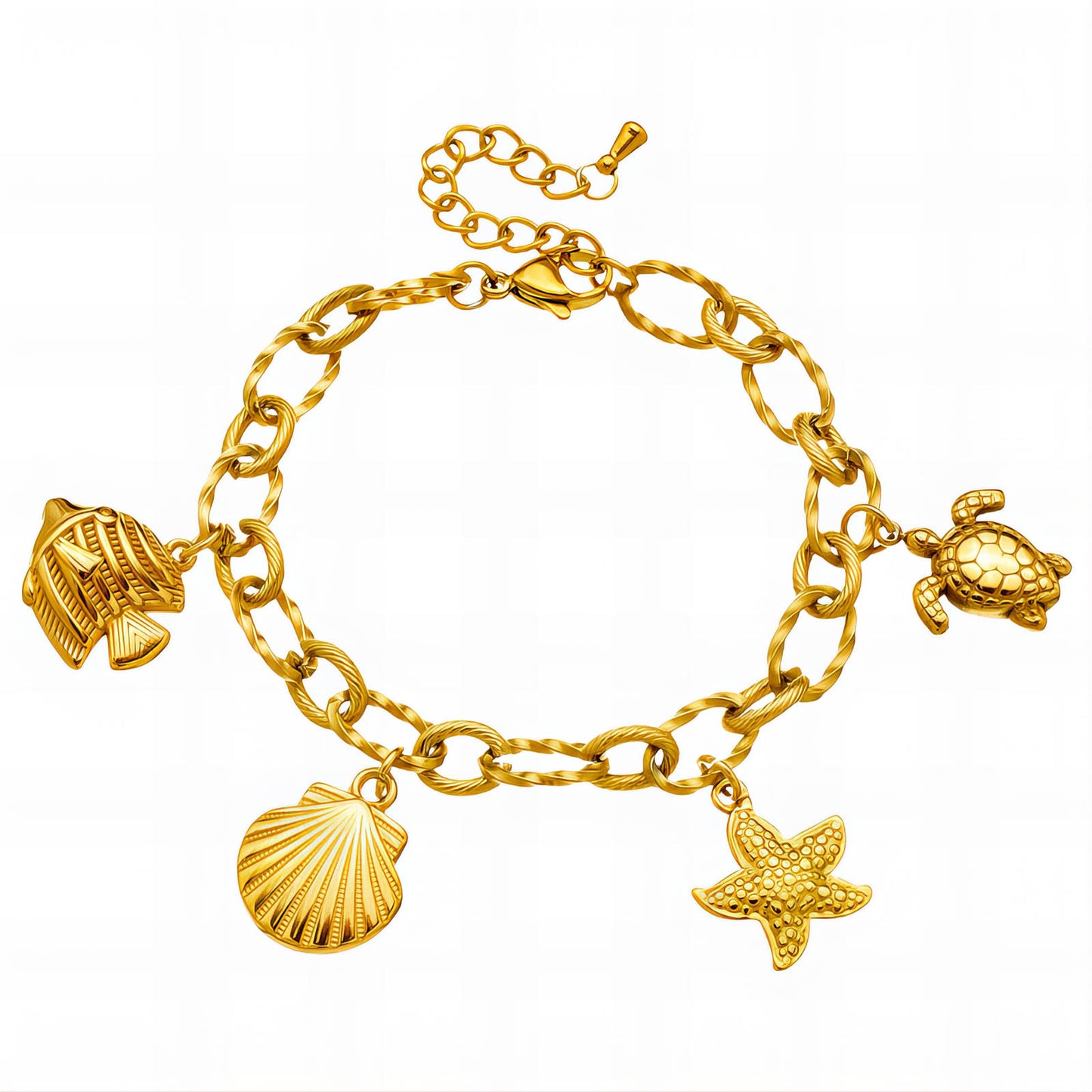 SEA SHELL BRACELET - 18K GOLD PLATED STEEL