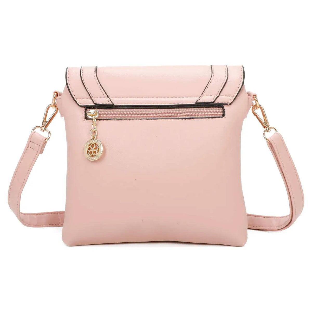 Small 3 Compartment Cross Body Bag Shoulder Bag- S9127: Brown