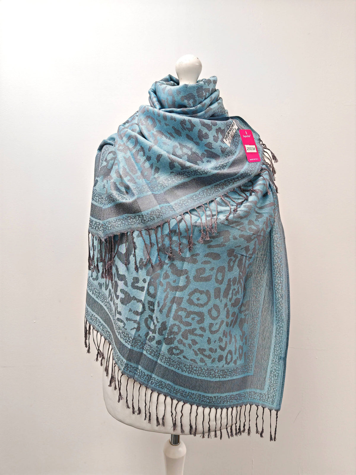 Super Soft Pashmina Scarf Shawl Wrap-2503 Animal Print: Emerald